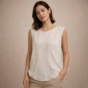 Joie Blush Silk Sleeveless Blouse Soft Pink Designer Top XS